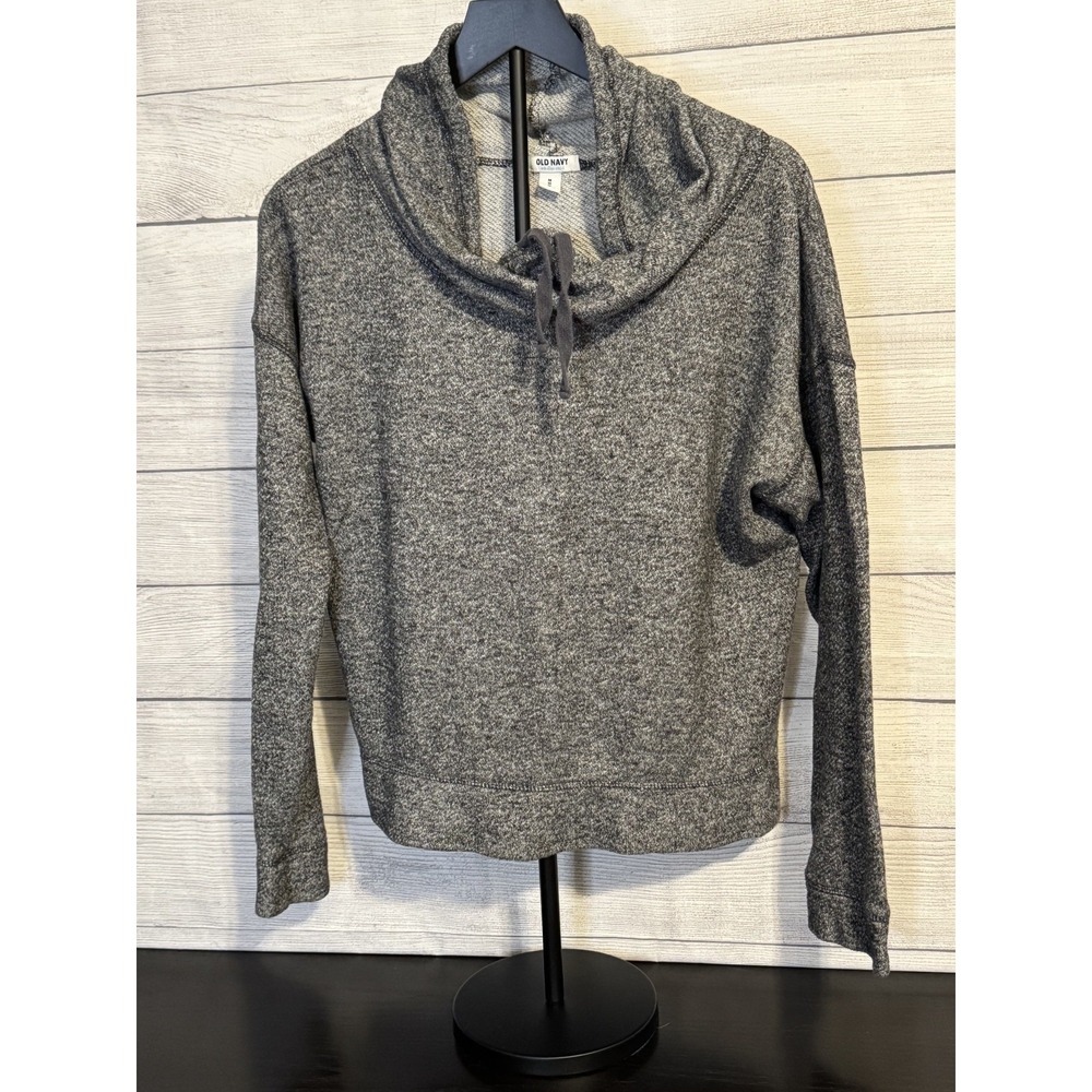Old Navy Women's Gray Cowl Neck Lightweight Sweater Size M Drawstring Soft